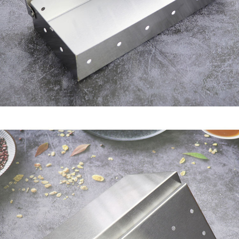 Smoker Box Wood Chip - Roestvrijstalen barbecue-smokerbox, hittebestendige houtchipscontainer voor buiten