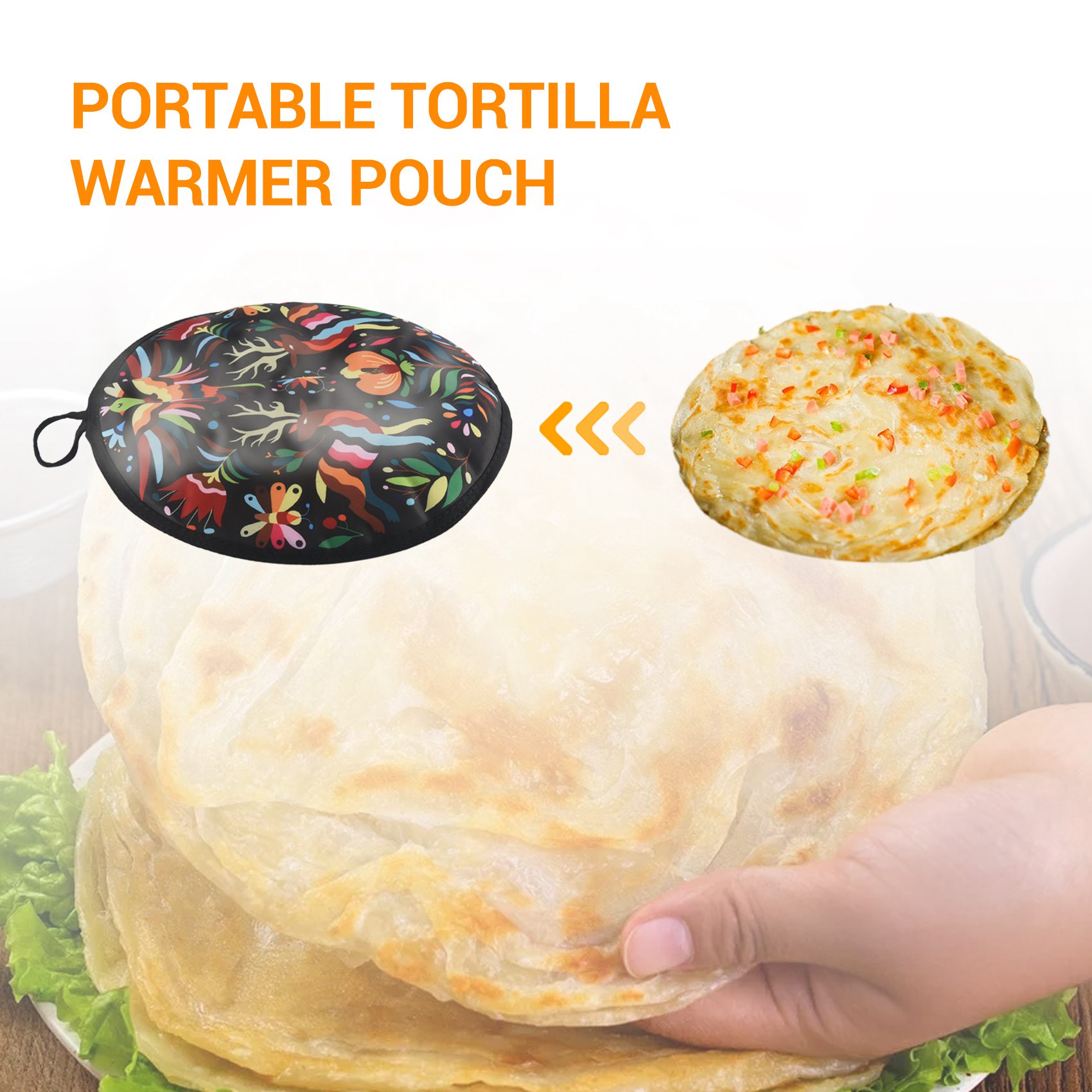 Tortilla Warmer Cloth - ABWZ-12Inch stoffen tas voor burrito, draagbare
