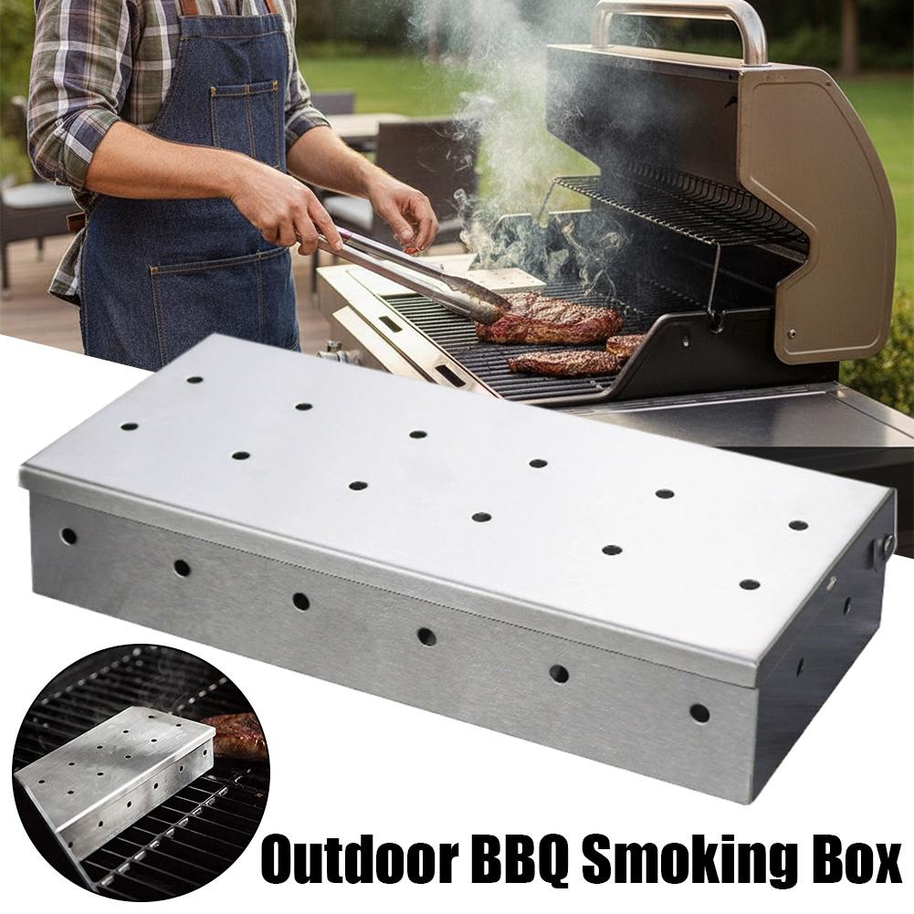 Roestvrijstalen BBQ-rokerbak V - Smoker Box Wood Chip recensie en prijs