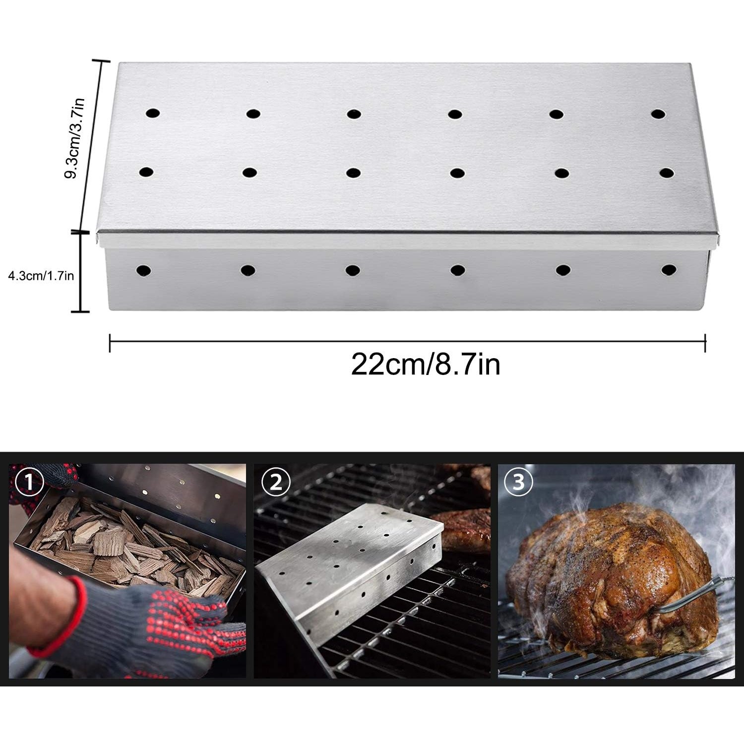 Rookbox van roestvrij staal vo - Smoker Box Wood Chip recensie en prijs